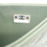 シャネル CHANEL クラシック スモールフラップウォレット AP0230 三つ折り財布 キャビアスキン グリーン ゴールド金具 レディース【中古】【Aランク】