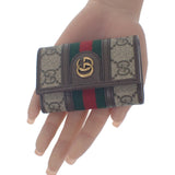グッチ GUCCI オフディア GGキーケース 603732 96IWT 8745 キーケース GGスプリームキャンバス ブラウン レッド グリーン レディース メンズ【中古】【Aランク】