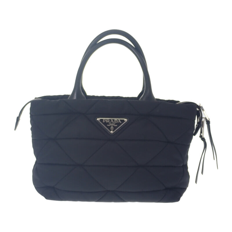 プラダ PRADA スモール パデット Re Nylon 1BG436 トートバッグ ショルダーバッグ ナイロン ブラック シルバー金具 レディース【中古】【ABランク】