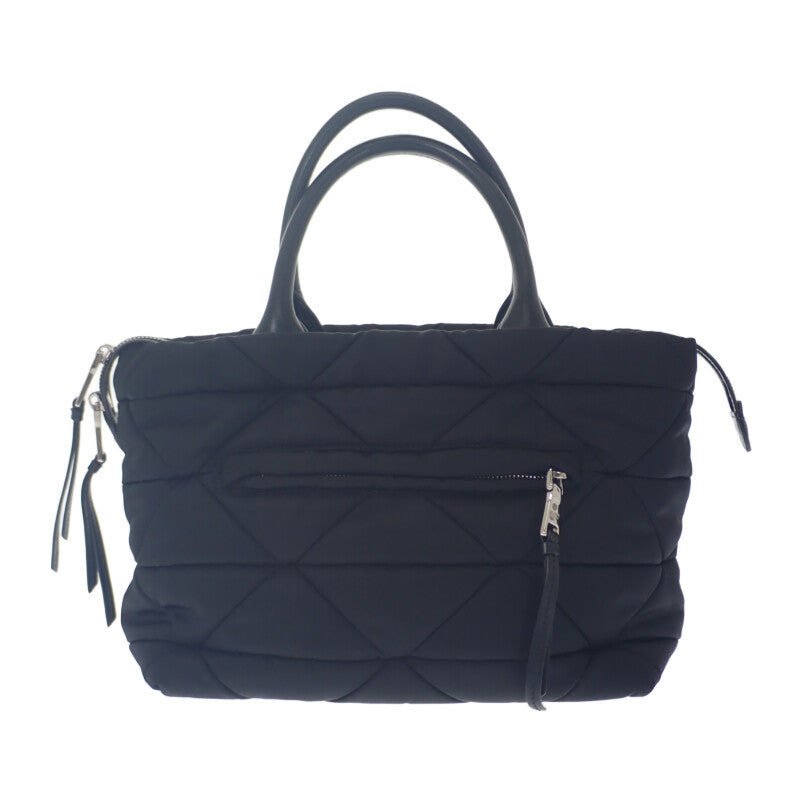 プラダ PRADA スモール パデット Re Nylon 1BG436 トートバッグ ショルダーバッグ ナイロン ブラック シルバー金具 レディース【中古】【ABランク】