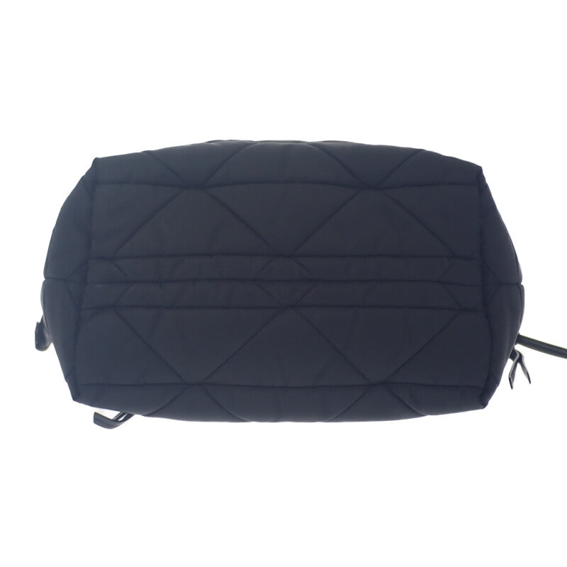 PRADA 普拉達 小型軟墊 Re Nylon 1BG436 托特包 肩背包 尼龍 黑色 銀色金屬 女款【二手】【AB級】