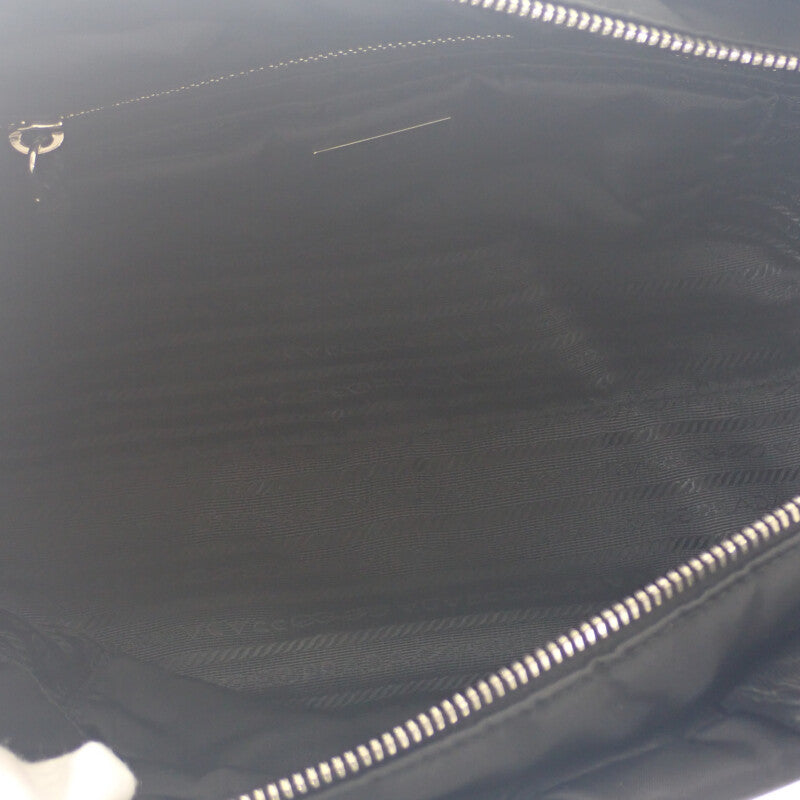 PRADA 普拉達 小型軟墊 Re Nylon 1BG436 托特包 肩背包 尼龍 黑色 銀色金屬 女款【二手】【AB級】
