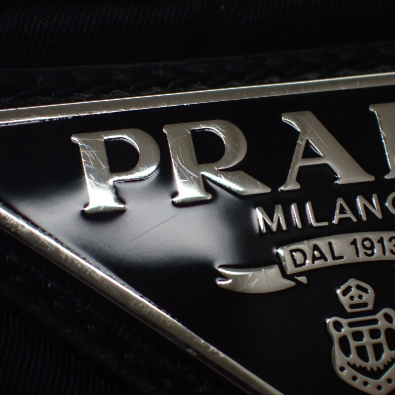 PRADA 普拉達 小型軟墊 Re Nylon 1BG436 托特包 肩背包 尼龍 黑色 銀色金屬 女款【二手】【AB級】