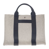 エルメス HERMES サックアーネMM トートバッグ トワルアッシュ レザー グレー ブラック レディース メンズ【中古】【Aランク】