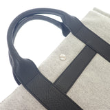 エルメス HERMES サックアーネMM トートバッグ トワルアッシュ レザー グレー ブラック レディース メンズ【中古】【Aランク】