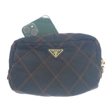 プラダ PRADA スモールナイロンポーチ 1NE005 ポーチ ナイロン ブラック ゴールド金具 レディース メンズ【中古】【Aランク】