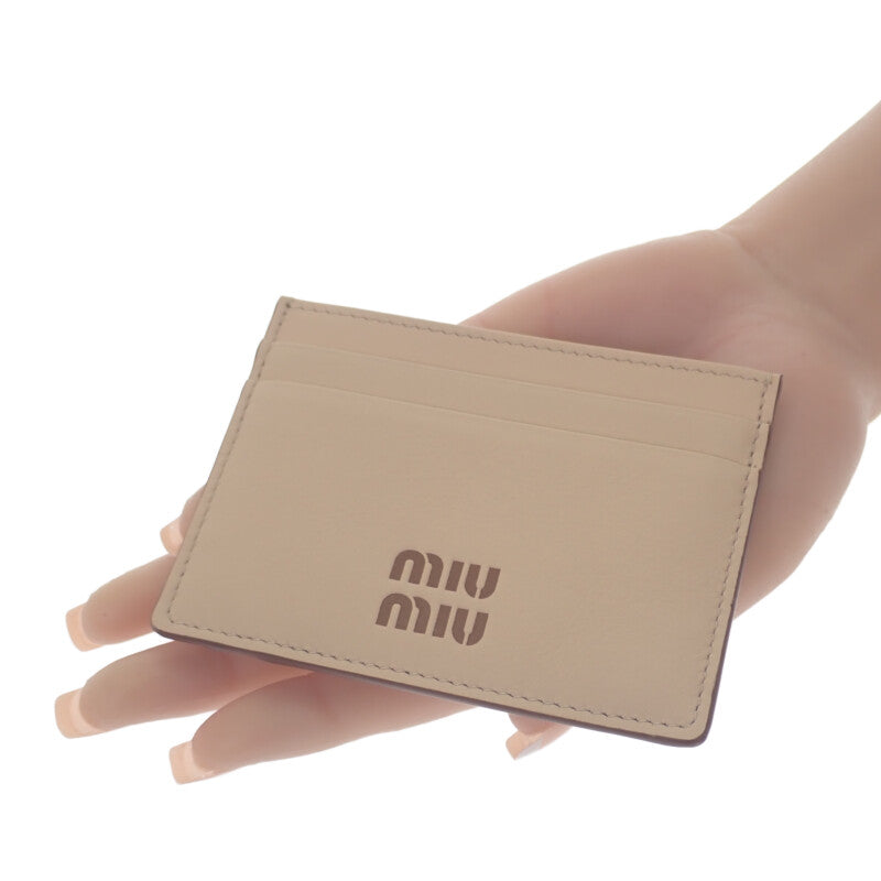 Miu Miu Miu Miu Cognac 5MC076_2CSB_F0A2C 卡夾 皮革 粉紅色 女士【中古】【Aランク】