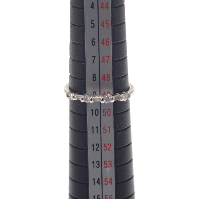 設計珠寶 9號 戒指 K14白金 鑽石 女士【中古】【A級品】