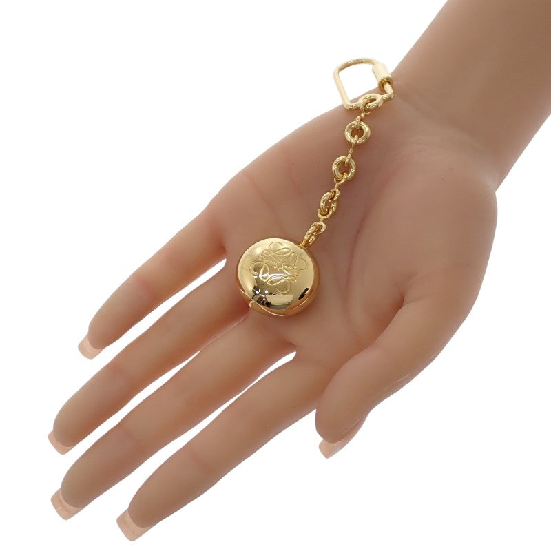 ロエベ LOEWE ぺブル キーリング C621232XFR キーホルダー メタル ゴールド レディース【中古】【Aランク】