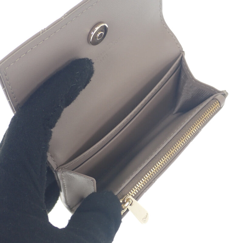 クリスチャンディオール Christian Dior Glycine ウォレット S0966ONMJ_M30G コインケース ラムスキン ベージュ ゴールド金具 レディース【中古】【Aランク】