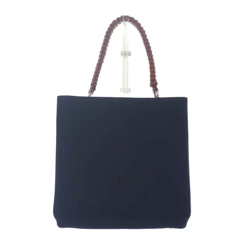 プラダ PRADA パニエ 1BA212_2DID_F0B7K_V_POO ハンドバッグ キャンバス レザー ブラック ブラウン レディース【中古】【Aランク】