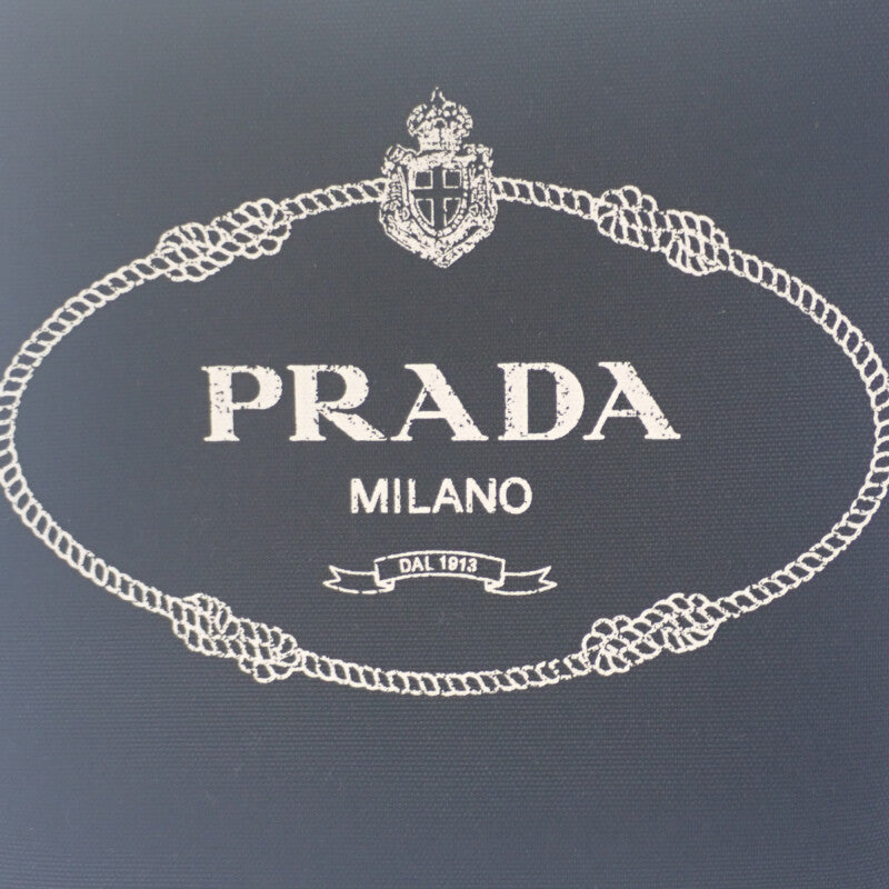 PRADA Panier 1BA212_2DID_F0B7K_V_POO Handbag Canvas Leather Black Brown Women's【Used】【A Rank】