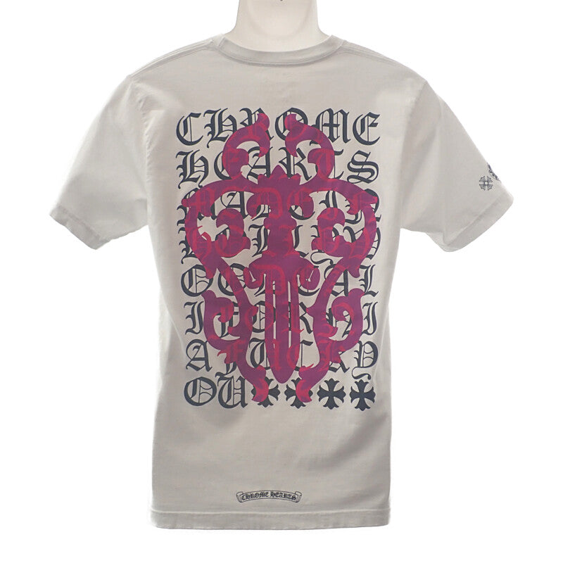 クロムハーツ CHROME HEARTS ダガー アイチャート M 半袖Tシャツ コットン ホワイト メンズ【中古】【ABランク】