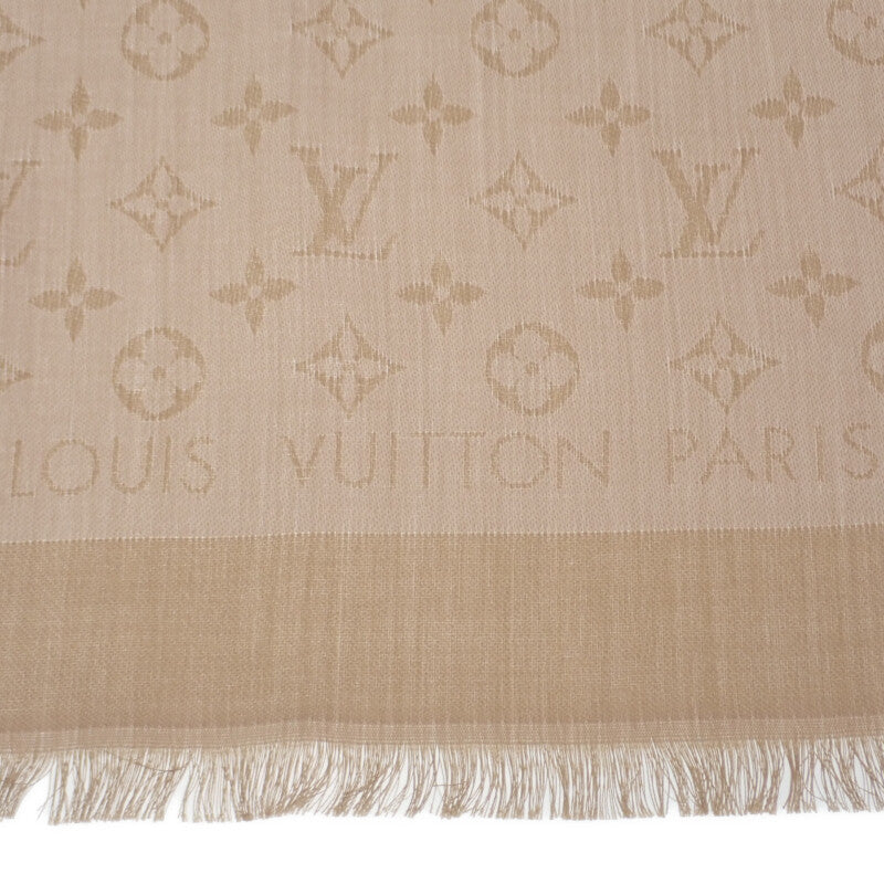 ルイヴィトン LOUIS VUITTON ショール・モノグラム・ネオデニム M76068 モノグラム スカーフ シルク ウール ベージュ レディース ユニセックス【中古】【Aランク】