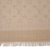 ルイヴィトン LOUIS VUITTON ショール・モノグラム・ネオデニム M76068 モノグラム スカーフ シルク ウール ベージュ レディース ユニセックス【中古】【Aランク】