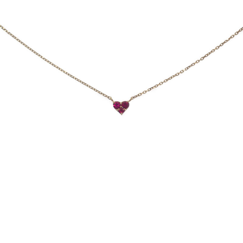 ヴァンドーム VANDOME ハート ネックレス K18イエローゴールド ピンク ルビー レディース【中古】【Aランク】