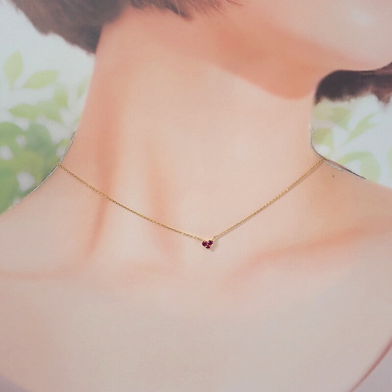 ヴァンドーム VANDOME ハート ネックレス K18イエローゴールド ピンク ルビー レディース【中古】【Aランク】