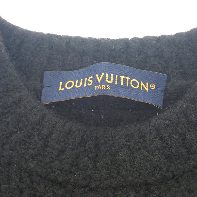 ルイヴィトン LOUIS VUITTON LV ウールブレンドクルーネック M 1AF336 長袖Tシャツ ウール ナイロン ヤク ブラック メンズ【中古】【ABランク】