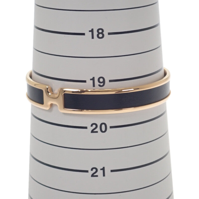 愛馬仕 HERMES 手鍊 Olympe 手鐲 Boxcalf 黑色 金色金屬配件 女士【中古】【SA級】