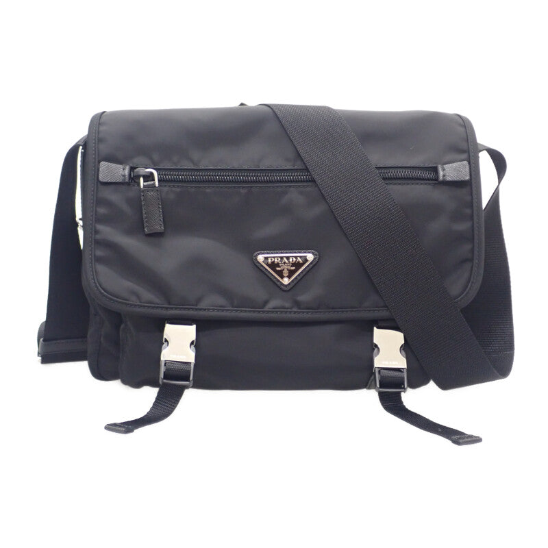プラダ PRADA テスート 1BD953 ZOT F0002 ショルダーバッグ ナイロン ブラック シルバー金具 メンズ【中古】【Aランク】