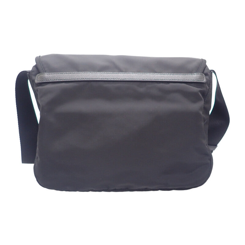 PRADA 普拉達 Tessuto 1BD953 ZOT F0002 單肩包 尼龍 黑色 銀色五金 男士【中古】【A級】