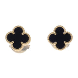 ヴァンクリーフ&アーペル Van Cleef & Arpels スウィートアルハンブラ ピアス K18イエローゴールド オニキス レディース【中古】【Aランク】