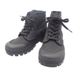 セリーヌ CELINE パタパンレースアップ ハイカット 343142198C.38NO スニーカー キャンバス レザー ブラック 35 レディース【中古】【Aランク】