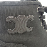 セリーヌ CELINE パタパンレースアップ ハイカット 343142198C.38NO スニーカー キャンバス レザー ブラック 35 レディース【中古】【Aランク】