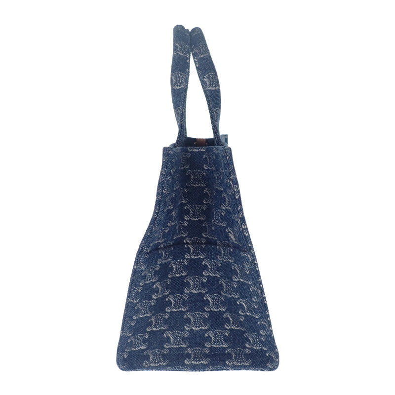 セリーヌ CELINE Small Cabas Thais 199162FRG.05DS Tote Bag Denim Calf Blue Brown Ladies【中古】【Aランク】