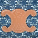 セリーヌ CELINE スモールカバタイス 199162FRG.05DS トートバッグ デニム カーフ ブルー ブラウン レディース【中古】【Aランク】