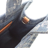 セリーヌ CELINE スモールカバタイス 199162FRG.05DS トートバッグ デニム カーフ ブルー ブラウン レディース【中古】【Aランク】