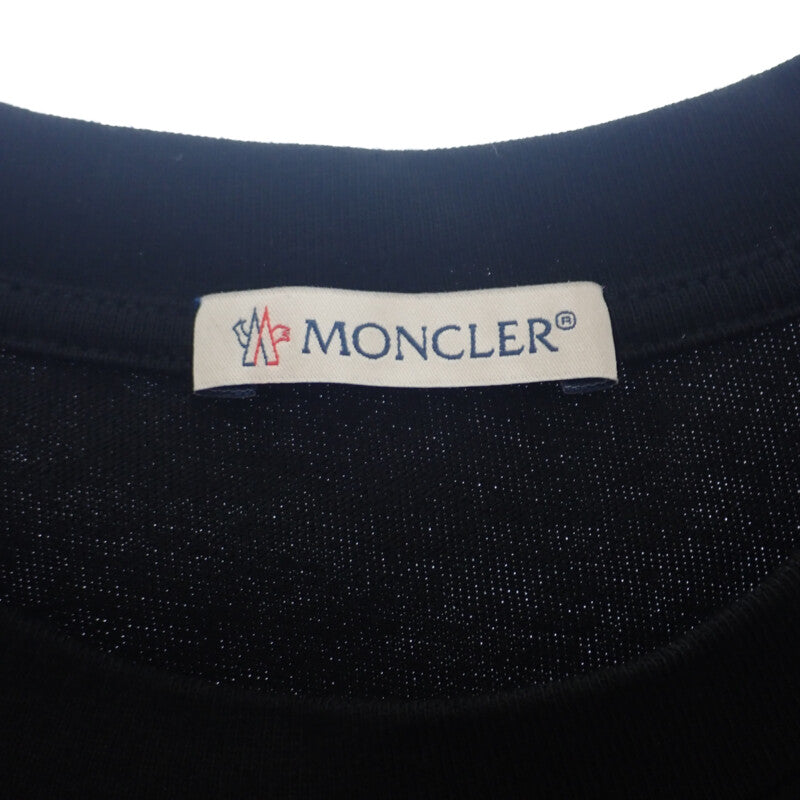 盟可睐 MONCLER 商標 M I10918C00064_8390T 短袖T恤 棉質 黑色 男款【中古】【A級】