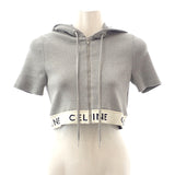 セリーヌ CELINE ジップアップロゴ L 2A27Z372N パーカー コットン グレー レディース【中古】【Aランク】