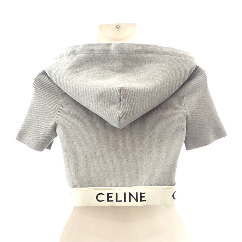 CELINE 思琳 拉鍊式標誌連帽上衣 L 2A27Z372N 棉質 灰色 女款【中古】【A級】