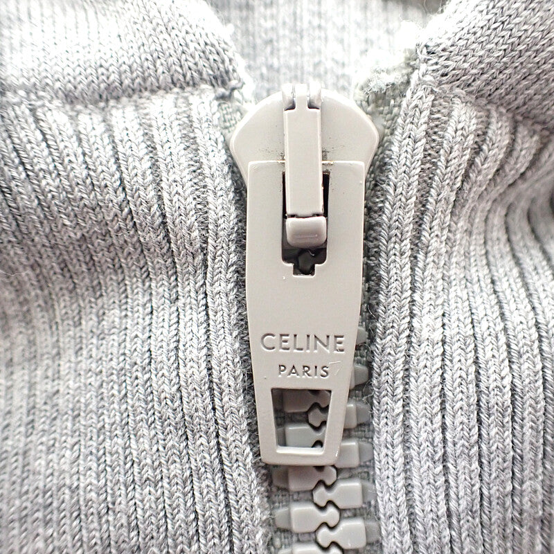 セリーヌ CELINE ジップアップロゴ L 2A27Z372N パーカー コットン グレー レディース【中古】【Aランク】