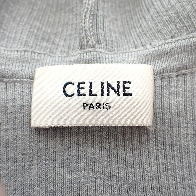 CELINE 思琳 拉鍊式標誌連帽上衣 L 2A27Z372N 棉質 灰色 女款【中古】【A級】