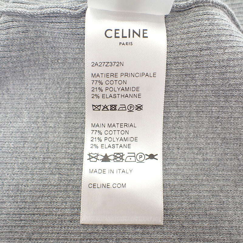 セリーヌ CELINE ジップアップロゴ L 2A27Z372N パーカー コットン グレー レディース【中古】【Aランク】