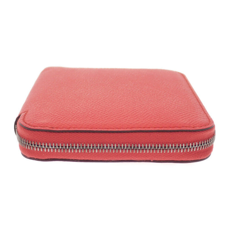 エルメス HERMES アザップ シルクイン コンパクト コインケース ヴォーエプソン シルク ローズテキサス ブルーゼリージュ レッド シルバー金具 レディース【中古】【Aランク】