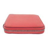 エルメス HERMES アザップ シルクイン コンパクト コインケース ヴォーエプソン シルク ローズテキサス ブルーゼリージュ レッド シルバー金具 レディース【中古】【Aランク】