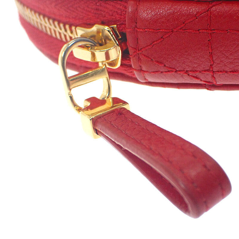 ディオール Dior アムールカロチェーンハートポーチ S5097UNID_M61R ショルダーバッグ カーフ レッド ゴールド金具 レディース【中古】【ABランク】