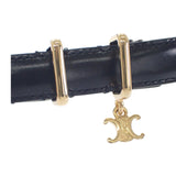 セリーヌ CELINE エレガントチャーム トリオンフ 80 45BBQ3A01.38NO ベルト トリヨンクレマンス ブラック ゴールド金具 レディース【中古】【Aランク】