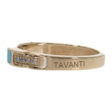 TAVANTI タヴァンティ 15.5号 リング K18イエローゴールド ダイヤモンド ターコイズ レディース【中古】【Aランク】