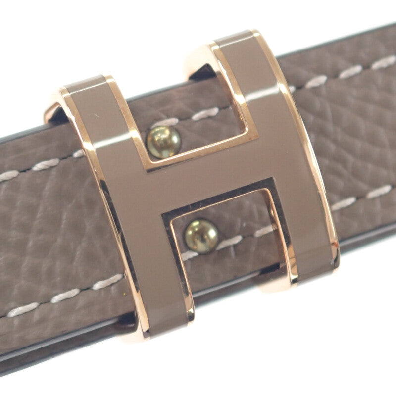 エルメス HERMES ポップH 15 アッシュ H081087 ベルト ヴォーエプソン エトゥープ ブラウン 75 レディース【中古】【SAランク】