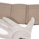 ロエベ LOEWE アナグラムトライフォールド C821TR2X02 三つ折り財布 カーフ サンド シルバー金具 レディース【中古】【Aランク】