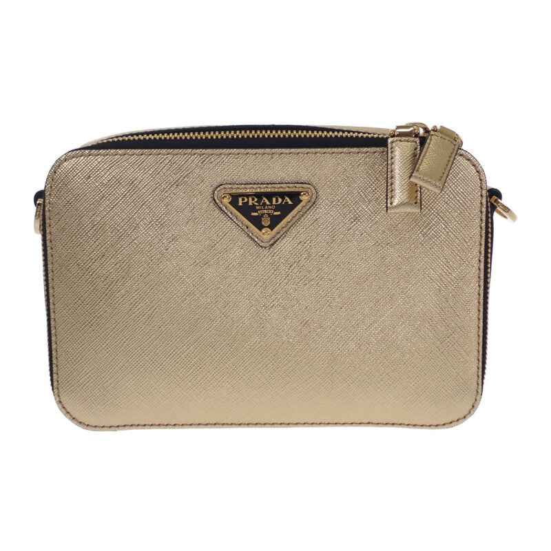 プラダ PRADA ブリック 2VH070 ショルダーバッグ レザー ゴールド ゴールド金具 レディース メンズ【中古】【Aランク】