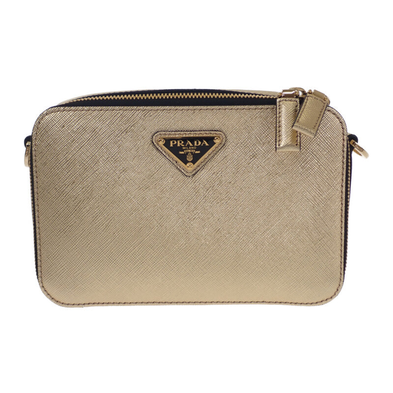 プラダ PRADA ブリック 2VH070 ショルダーバッグ レザー ゴールド ゴールド金具 レディース メンズ【中古】【Aランク】