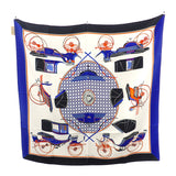 エルメス HERMES カレ90 スカーフ シルク ブラック ホワイト レディース【中古】【Sランク】