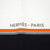 エルメス HERMES カレ90 スカーフ シルク ブラック ホワイト レディース【中古】【Sランク】