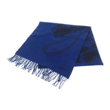 エルメス HERMES カシミヤマフラー マフラー カシミヤ ブルー ブラック レディース メンズ ユニセックス【中古】【SAランク】