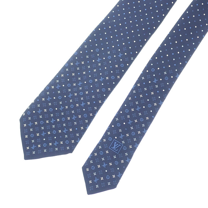 ルイヴィトン LOUIS VUITTON モノグラム グラディエント ドッツ M76844 モノグラム ネクタイ シルク ネイビー メンズ【中古】【Aランク】